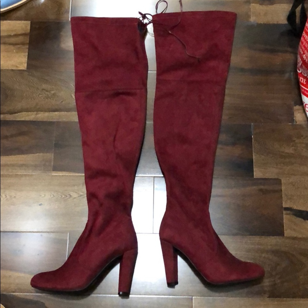 Dark red over the knee boots. Size 7
